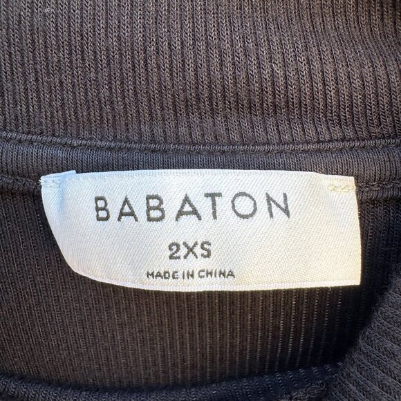 Babaton Aritzia Womens Knit Rayon Stretch Cropped High Neck Shirt Blouse Top 2XS - Picture 2 of 8